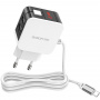Зарядное устройство BOROFONE BA41A Power lake MicroUSB, 2.4A, белый, цифровой дисплей