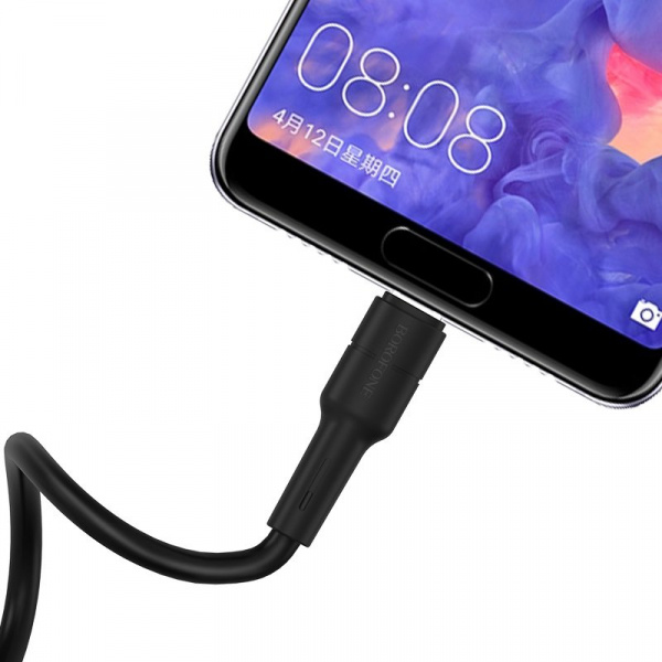 Кабель Borofone BX15, USB - USB Type-C, 1 м, черный