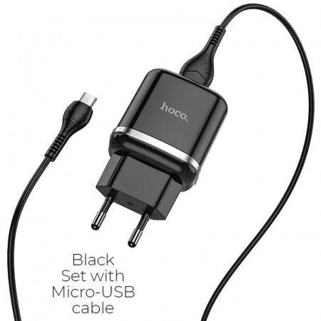 Зарядное устройство HOCO N3 Special, 3A, черный, кабель micro USB