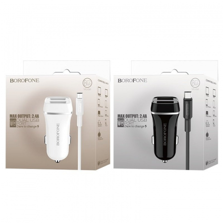 Автомобильное зарядное устройство Borofone BZ2, Micro USB, белый