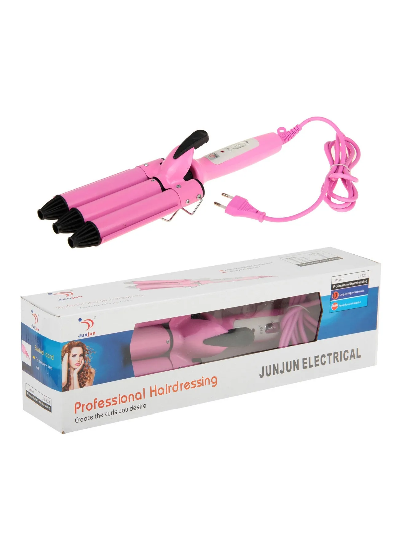 Тройная плойка щипцы для локонов Professional Hairdressing Junjun Electrical JJ-928